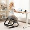 Ergonomic Kneeling Chair with Rocking Function Linen Sponge Cushion Birch Plywood Black Gray